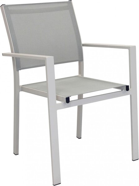 VivaGarden Sedia per Esterni in Alluminio/Textilene Dimensioni 55x58x85 cm colore Tortora - Ludwig