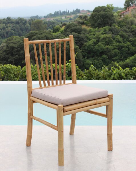 VivaGarden Sedia per Esterni in Bamboo Dimensioni 52x52x85 cm colore Marrone - Cuba
