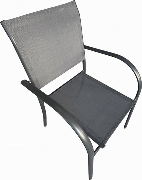 VivaGarden Sedia per Esterni in Alluminio/Textilene Dimensioni 56x63x86 cm colore Antracite