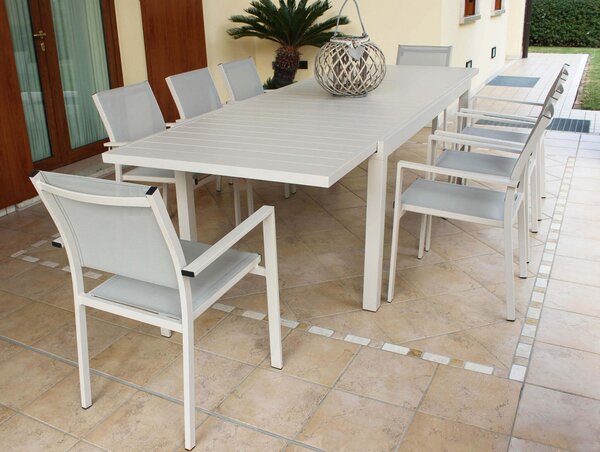 VivaGarden Sedia per Esterni in Alluminio/Textilene Dimensioni 55x58x85 cm colore Tortora - Ludwig