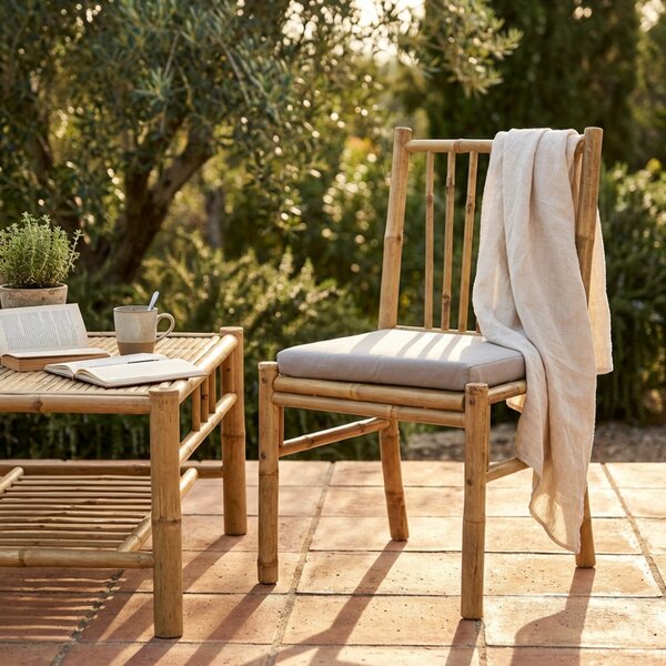 VivaGarden Sedia per Esterni in Bamboo Dimensioni 52x52x85 cm colore Marrone - Cuba