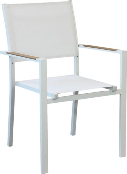 VivaGarden Sedia per Esterni in Alluminio/Textilene Dimensioni 56x57x87 cm colore Bianco