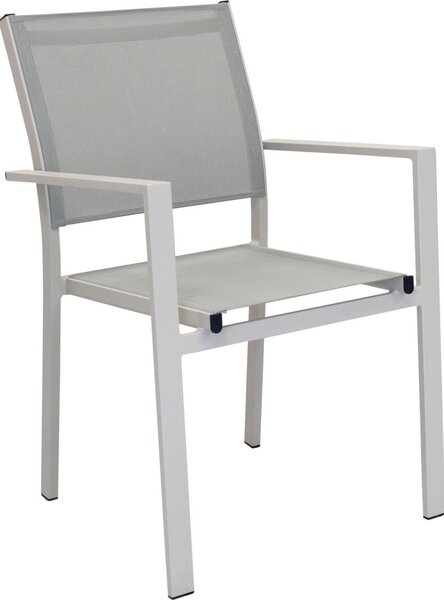 VivaGarden Sedia per Esterni in Alluminio/Textilene Dimensioni 55x58x85 cm colore Tortora - Ludwig
