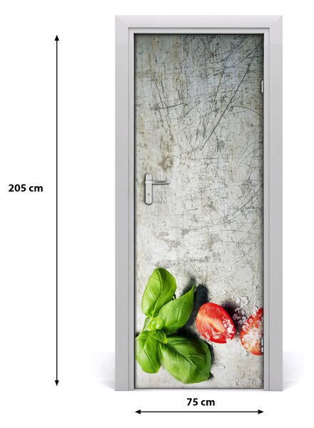 Adesivo per porta Pomodori e basilico 75x205 cm