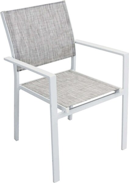 VivaGarden Sedia per Esterni in Alluminio/Textilene Dimensioni 55x58x85 cm colore Bianco - Ludwig