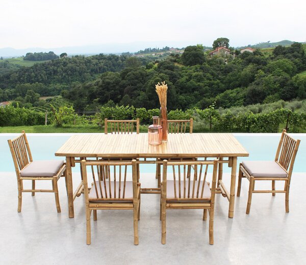 VivaGarden Sedia per Esterni in Bamboo Dimensioni 52x52x85 cm colore Marrone - Cuba