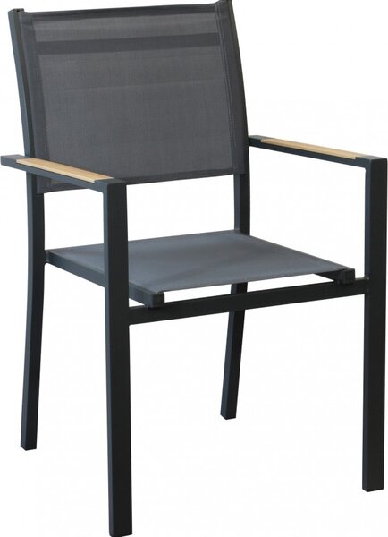 VivaGarden Sedia per Esterni in Alluminio/Textilene Dimensioni 56x57x87 cm colore Antracite