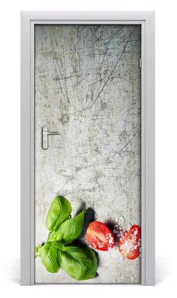 Adesivo per porta Pomodori e basilico 75x205 cm