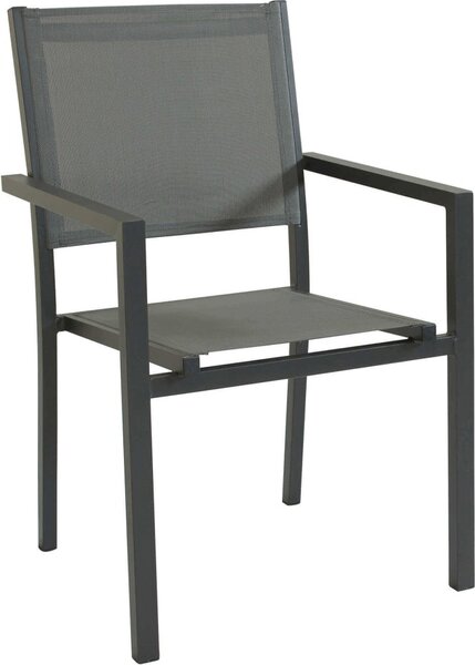 VivaGarden Sedia per Esterni in Alluminio/Textilene Dimensioni 55x58x85 cm colore Taupe - Ludwig