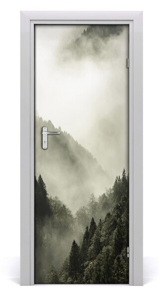 Sticker porta Nebbia sulla foresta 75x205 cm