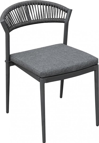VivaGarden Sedia per Esterni in Metallo Dimensioni 54x58x76 cm colore Antracite