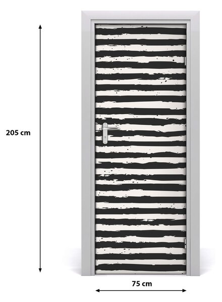 Adesivo per porta Strisce in bianco e nero 75x205 cm