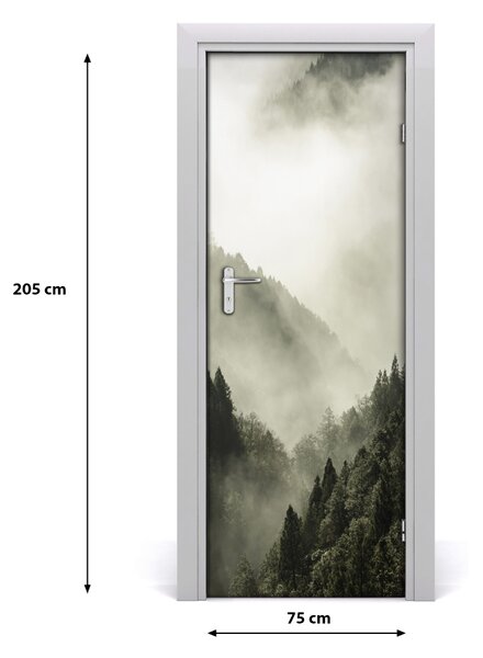 Sticker porta Nebbia sulla foresta 75x205 cm