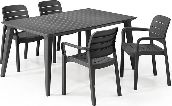 ALLIBERT Sedia per Esterni in Plastica Dimensioni 58x53x83 cm colore Grafite - Tisara