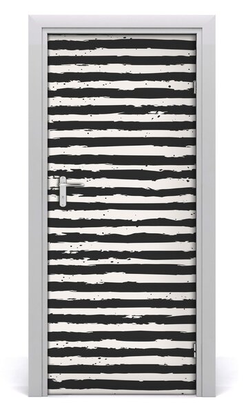 Adesivo per porta Strisce in bianco e nero 75x205 cm