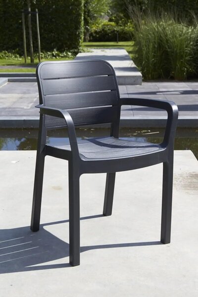 ALLIBERT Sedia per Esterni in Plastica Dimensioni 58x53x83 cm colore Grafite - Tisara