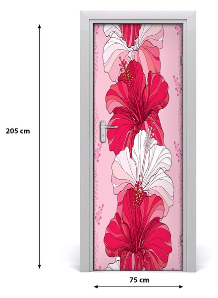 Adesivo per porta Ibisco 75x205 cm
