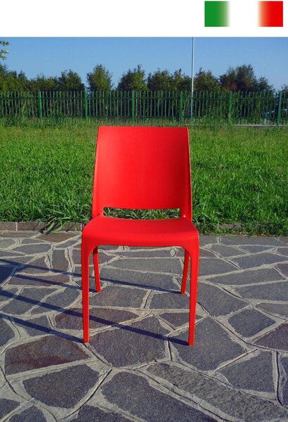 BICA Sedia per Esterni in Polipropilene Dimensioni 46x54x80 cm colore Rosso - Vietri