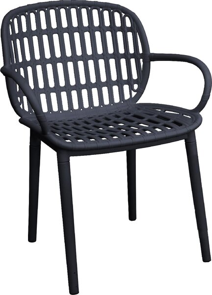 VivaGarden Sedia per Esterni in Polipropilene Dimensioni 55x48x47 cm colore Antracite