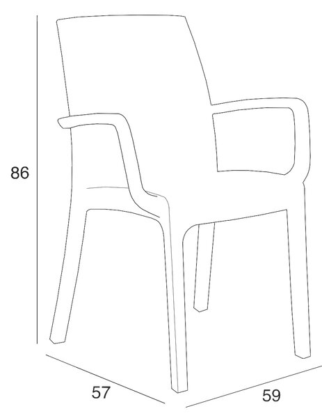 BICA Sedia per Esterni in Resina Dimensioni 57x59x86 cm colore Marrone - Indiana