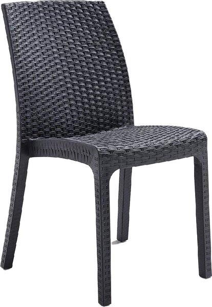 BICA Sedia per Esterni in Resina Dimensioni 47x59x86 cm colore Antracite - Virginia