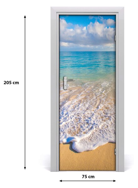 Sticker porta Spiaggia tropicale 75x205 cm