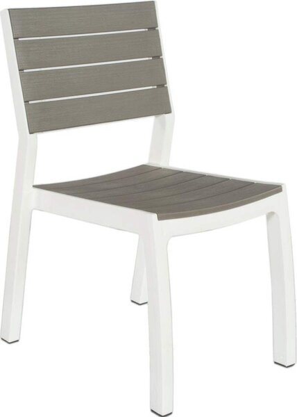 KETER Sedia per Esterni in Resina Dimensioni 47x60x86 cm colore Bianco/Tortora - Harmony