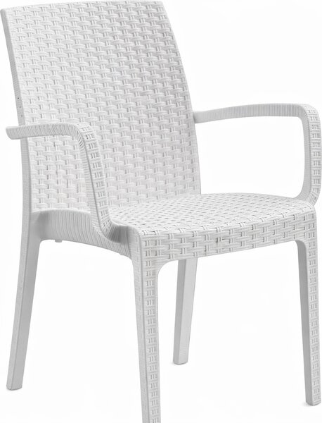 BICA Sedia per Esterni in Resina Dimensioni 57x59x86 cm colore Bianco - Indiana