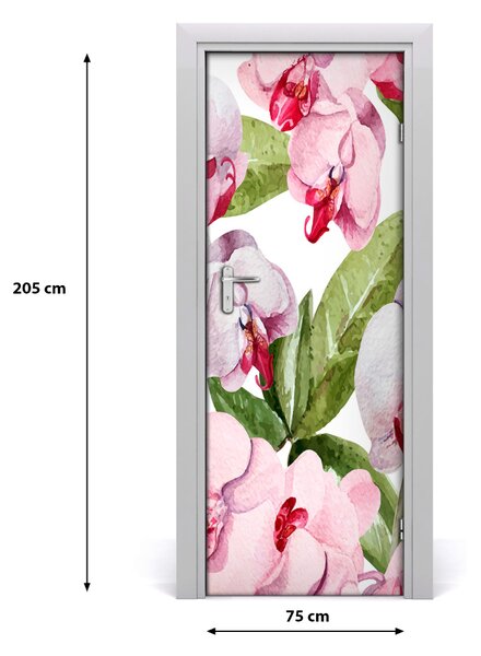 Poster adesivo per porta Orchidea 75x205 cm
