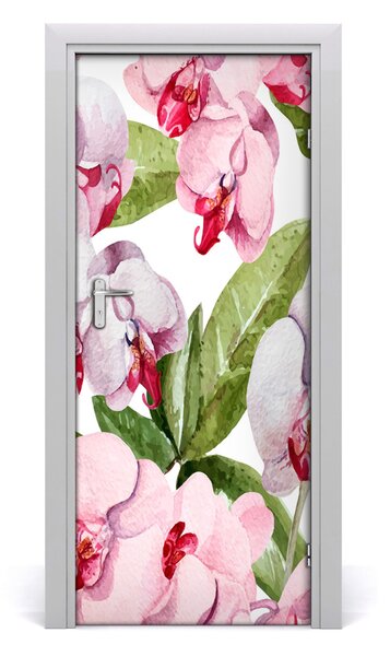 Poster adesivo per porta Orchidea 75x205 cm