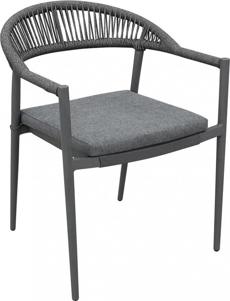 VivaGarden Sedia per Esterni in Textilene/Corda Dimensioni 57x58x76 cm colore Antracite - Corrientes