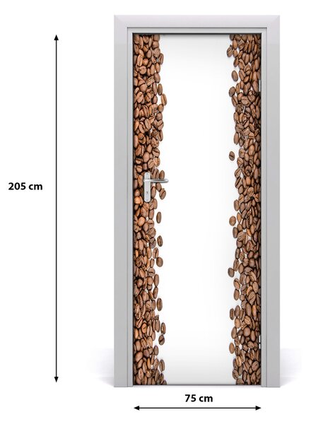 Adesivo per porta interna Chicchi di caff? 75x205 cm