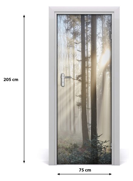 Adesivo per porta Nebbia nella foresta 75x205 cm
