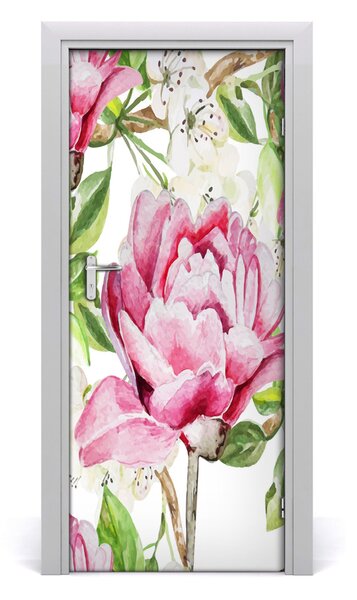 Adesivo per porta Peonia 75x205 cm