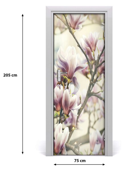 Adesivo per porta Magnolia sulla porta 75x205 cm