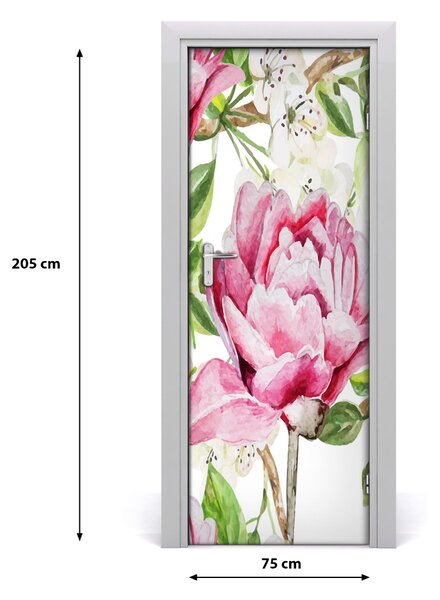 Adesivo per porta Peonia 75x205 cm