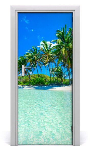 Sticker porta Spiaggia tropicale 75x205 cm