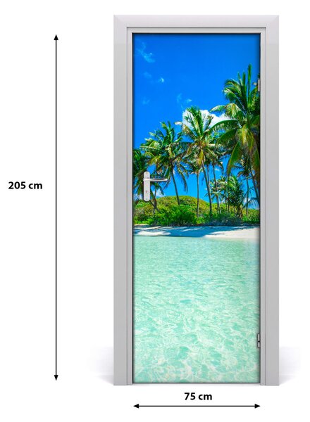 Sticker porta Spiaggia tropicale 75x205 cm