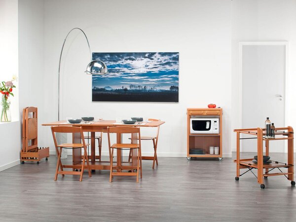 Foppapedretti Sedia per Esterni Pieghevole in Legno Dimensioni 43x50x75 cm colore Noce/Nero - Luna