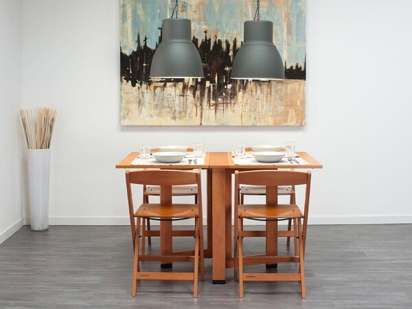 Foppapedretti Sedia per Esterni Pieghevole in Legno Dimensioni 43x50x75 cm colore Noce/Nero - Luna