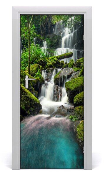 Adesivo per porta interna Cascata nella giungla 75x205 cm