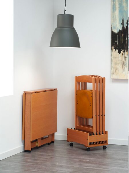 Foppapedretti Sedia per Esterni Pieghevole in Legno Dimensioni 43x50x75 cm colore Noce/Nero - Luna