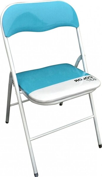 VivaGarden Sedia per Esterni Pieghevole in Alluminio Dimensioni 44x45x79 cm colore Azzurro