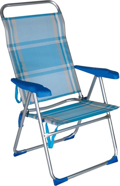 VivaGarden Sedia per Esterni Pieghevole in Alluminio/Textiline Dimensioni 39x49x114 cm colore Blu - SunComfort