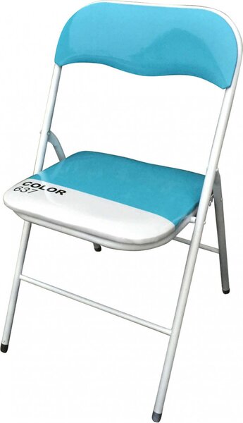 VivaGarden Sedia per Esterni Pieghevole in Alluminio Dimensioni 44x45x79 cm colore Azzurro