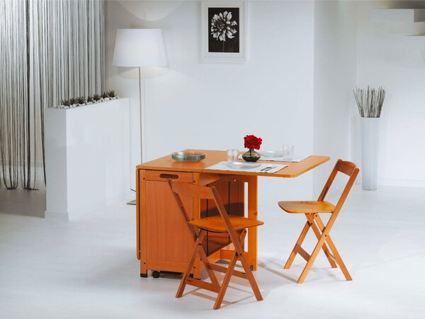 Foppapedretti Sedia per Esterni Pieghevole in Legno Dimensioni 43x50x75 cm colore Noce/Nero - Luna