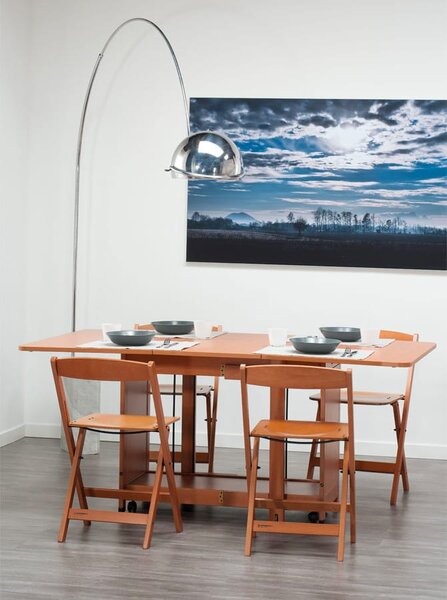 Foppapedretti Sedia per Esterni Pieghevole in Legno Dimensioni 43x50x75 cm colore Noce/Nero - Luna