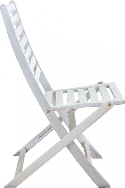 VivaGarden Sedia per Esterni Pieghevole in Legno Dimensioni 46x57x91 cm colore Bianco
