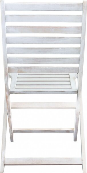 VivaGarden Sedia per Esterni Pieghevole in Legno Dimensioni 46x57x91 cm colore Bianco