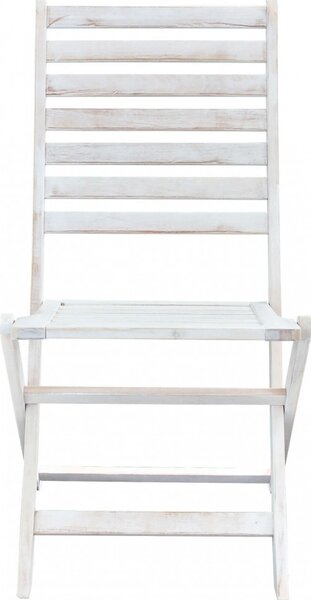 VivaGarden Sedia per Esterni Pieghevole in Legno Dimensioni 46x57x91 cm colore Bianco